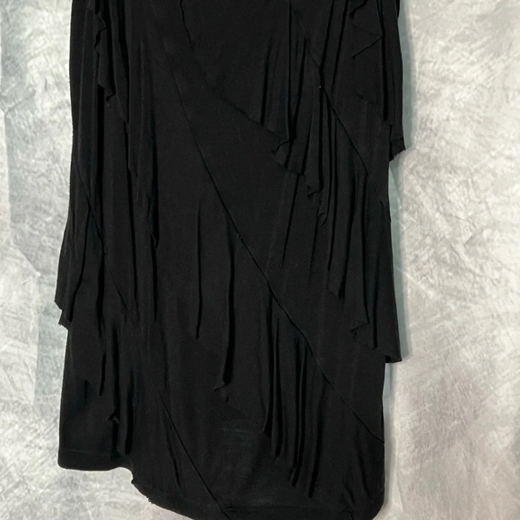 AB Studio Ruffle Layered Black Spaghetti Strap Tank - medium - Picture 9 of 10